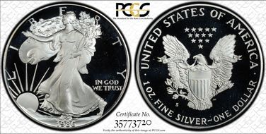 1986-S $1 Silver Eagle PR67DCAM