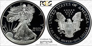 1994-P $1 Silver Eagle PR69DCAM