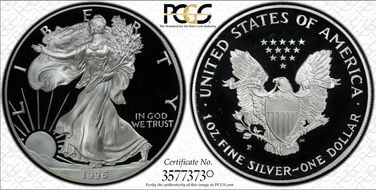 1996-P $1 Silver Eagle PR69DCAM