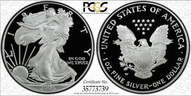 2005-W $1 Silver Eagle PR69DCAM