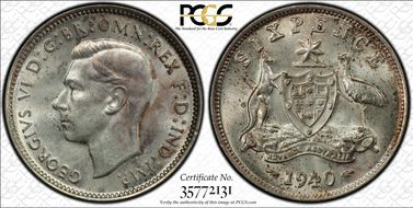 1940(m) 6D KM-38  Ag MS64+