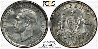 1943-S 6D MS64