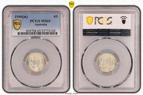 1946(m) 6D KM-38a  Ag MS65