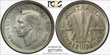 1943-D 3D KM-37  Ag MS63