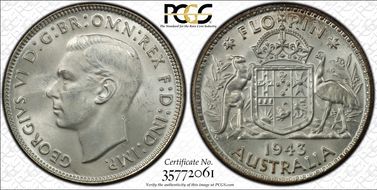 1943(m) Florin KM-40  Ag MS63