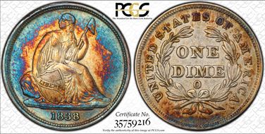 1838-O 10C AU55