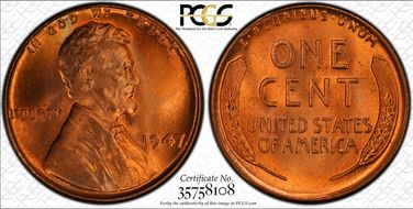 1947 1C MS67RD