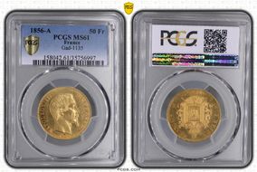 1856-A 50 Fr Gad-1111 F-547 MS61