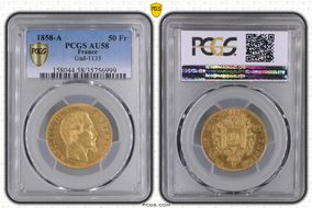 1858-A 50 Fr Gad-1111 F-547 AU58