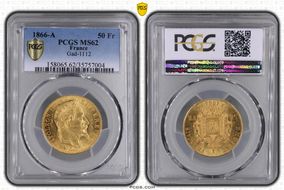 1866-A 50 Fr Gad-1112 F-548 MS62