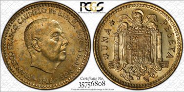 1966 Peseta (1972) MS63