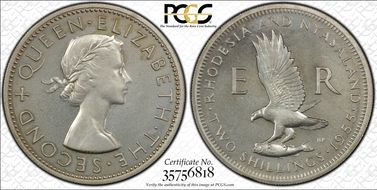 1955 2 Shil KM-6a  Ag PR63