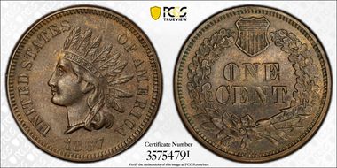 1867 1C AU58BN