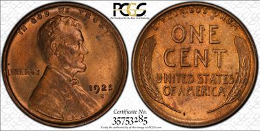 1925-S 1C MS64RD