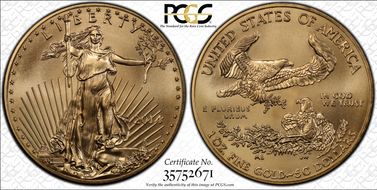 2014 $50 Gold Eagle MS68
