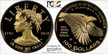 2017-W $100 American Liberty High Relief PR69DCAM