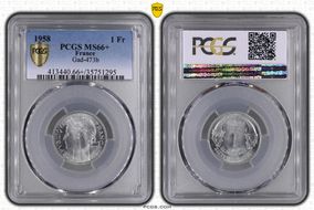 1958 1 Fr Gad-473b F-221 MS66+