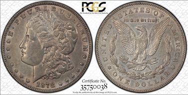 1878 7TF $1 R78, VAM 168, Doubled P AU50