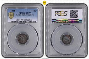 1835 H10C Large Date, Small 5C AU55