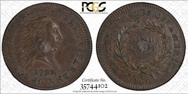 1792 1C Judd-1, Silver Center SP58+ BN