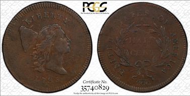 1795 1/2C Plain Edge, No Pole XF45BN