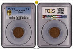 1934(w) 5 Gr KM-10a AU50BN