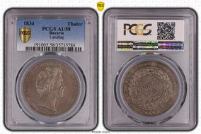 1834 Thaler KM-A765 Landtag AU58