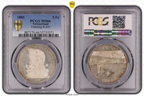 1881 5 Fr Fribourg R-403 MS66