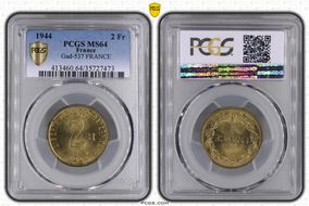 1944 2 Fr Gad-537 F-271 FRANCE MS64