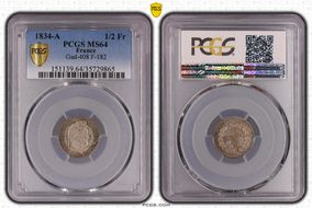 1834-A 1/2 Fr Gad-408 F-182 MS64