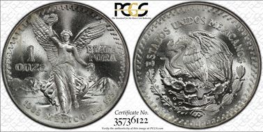 1985-Mo Onza Libertad Ag MS68
