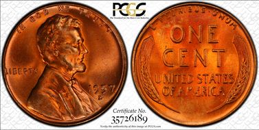 1957-D 1C MS66+ RD