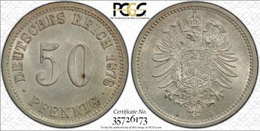 1876-B 50 Pfg J-7 MS63