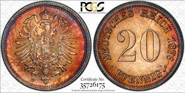 1876-F 20 Pfg J-5 MS64