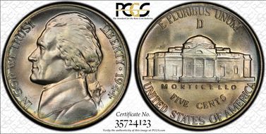 1944-D 5C MS67+ FS