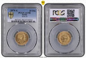 1879-A 20 Din KM-14  Au AU58
