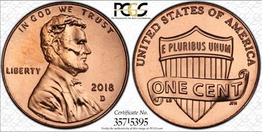 2018-D 1C Shield MS67RD