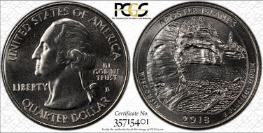 2018-D 25C Apostle Islands NP MS66