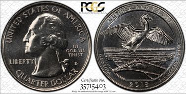 2018-D 25C Cumberland Island NP MS66