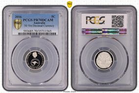 2016 5C 50 Yrs Decimal Currency PR70DCAM