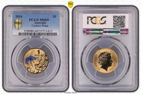 2014 $1 Cuckoo Wasp Colorized MS69