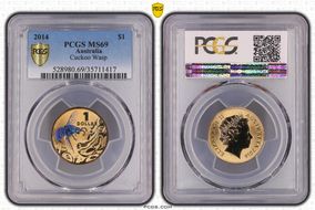 2014 $1 Cuckoo Wasp Colorized MS69