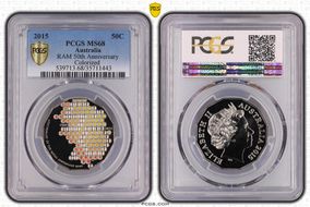 2015 50C RAM 50th Anniversary Colorized MS68