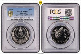 2015 50C Longest Reigning Monarch MS69