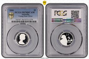 2006 $2 Young Bust Silver PR70DCAM