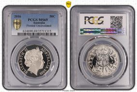 2016 50C Frosted Uncirculated MS69