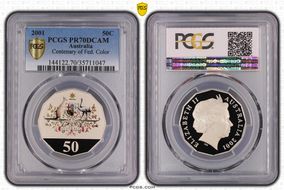 2001 50C Centenary of Federation Colorized PR70DCAM