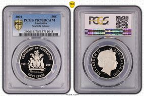 2001 50C Norfolk Island PR70DCAM