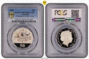 2001 50C Centenary of Federation Colorized PR70DCAM