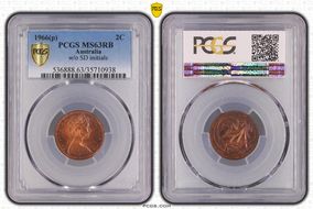 1966(p) 2C w/o SD initials MS63RB